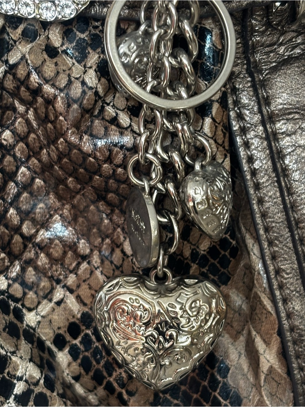 Kathy Van Zeeland Hobo Bag Bohemian Faux Leather Silver Crown Purse - Picture 6 of 14